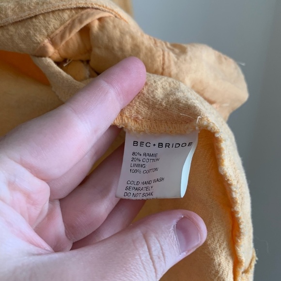 Bec + Bridge Natural Woman Blazer in Orange Melon Ramie Cotton Size 6 - Picture 6 of 8
